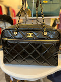 Chanel De Metiers d’Art Large Travel Bag in Black Glossy Quilted Patent Leather 2025 (New)