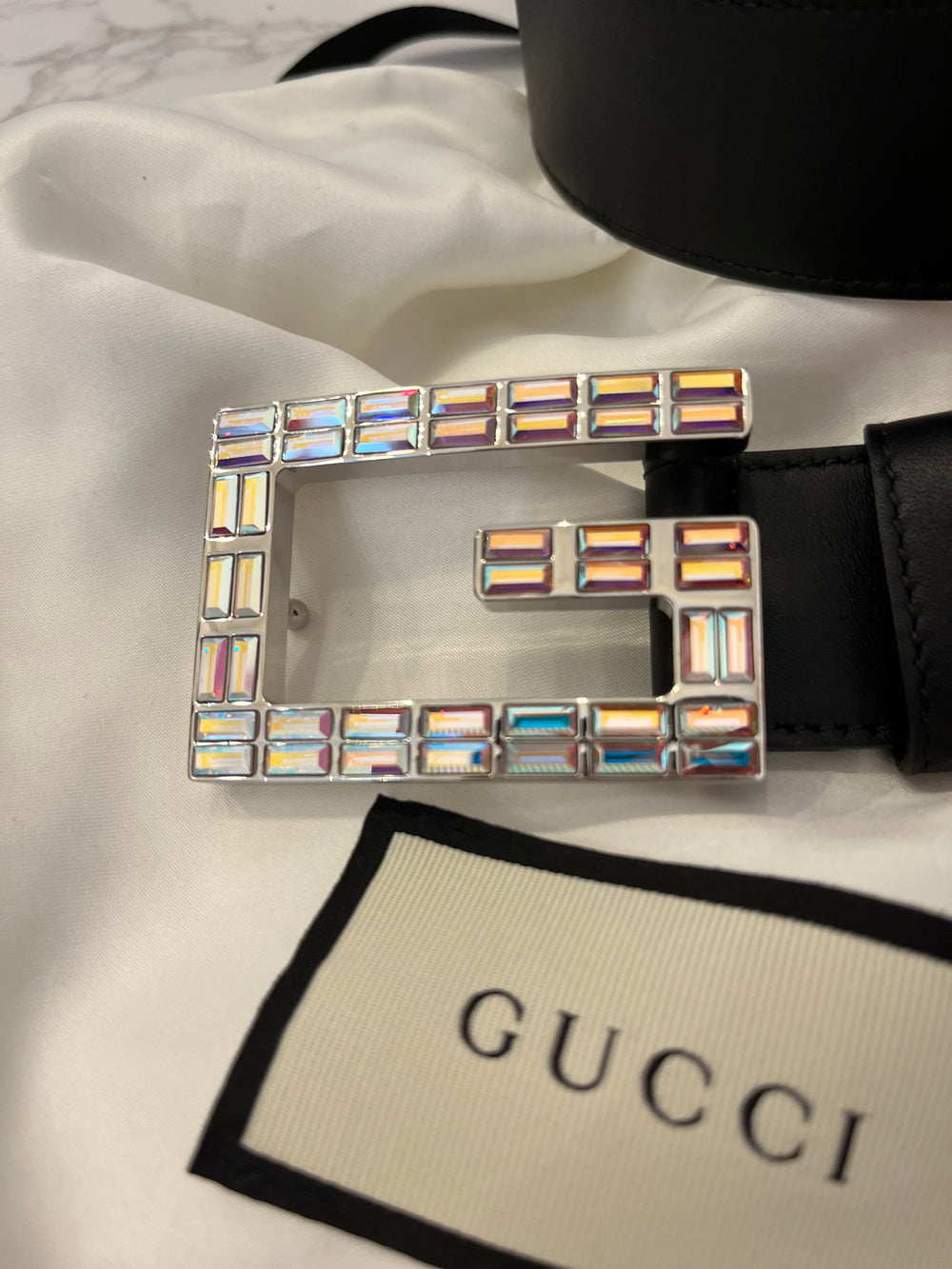 Pre Loved Gucci Crystal G Belt (Small Waist 75cm)