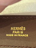 Hermes Artemis Cuff in Brown Leather with Gold Tone Hardware