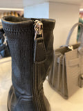 Chanel Black Leather Ankle Boots with CC Toe and Chain Sole Design  UK 5