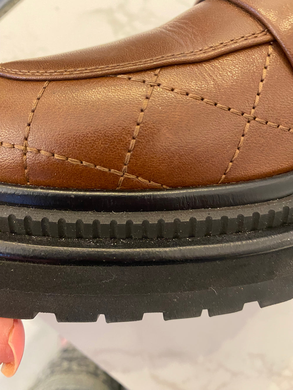 Pre loved Chanel CC Brown Quilted Loafers UK5.5 (new)