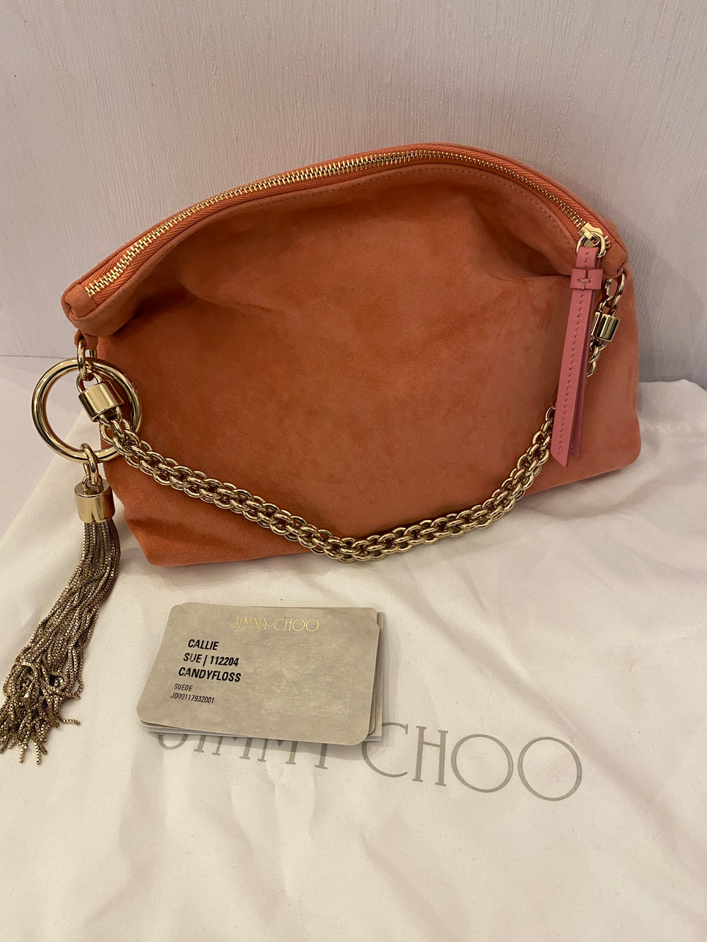 Pre Loved Jimmy Choo Callie Candy Floss Suede Grab Bag