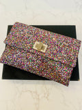 Pre Loved Anya Hindmarch “Valorie”  Glitter Clutch Bag (excellent)