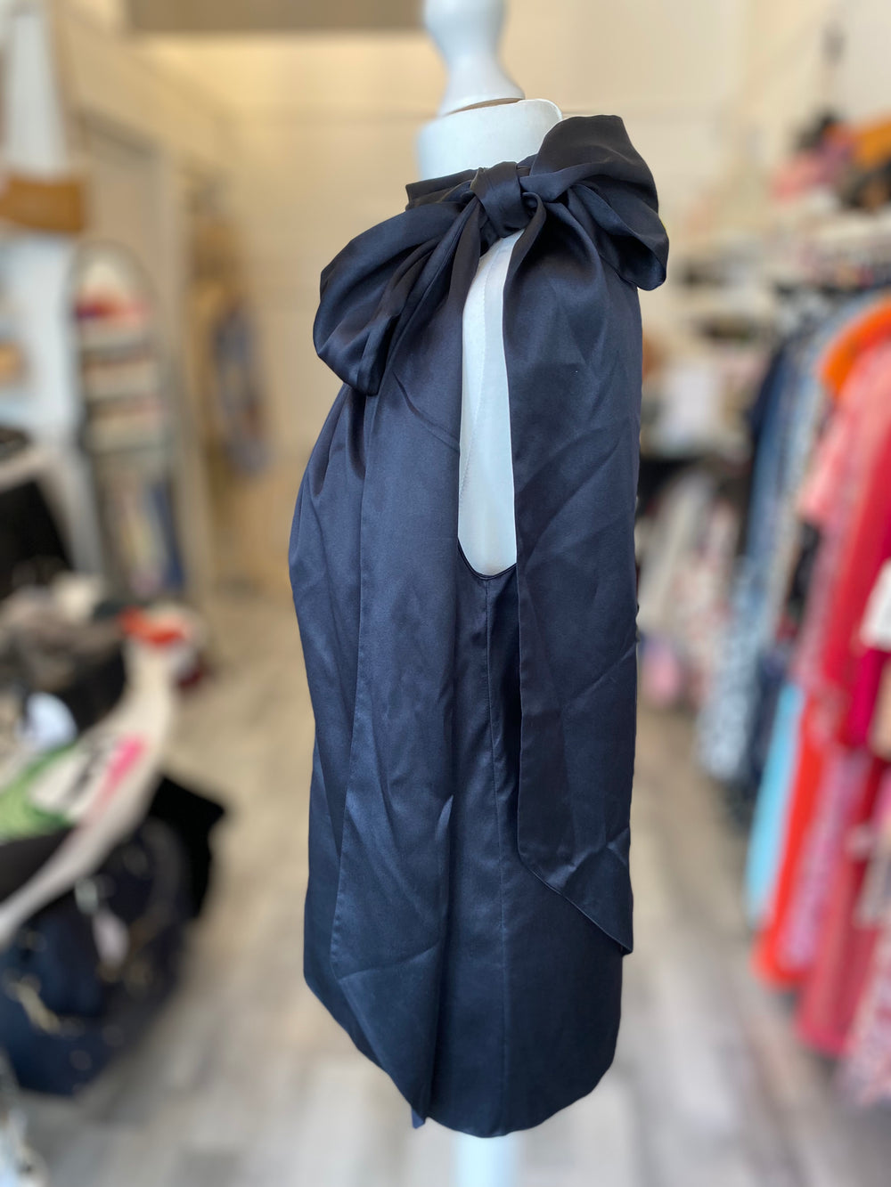 Pre Loved  Saint Laurent Black Silk Neck Tie top Uk 8