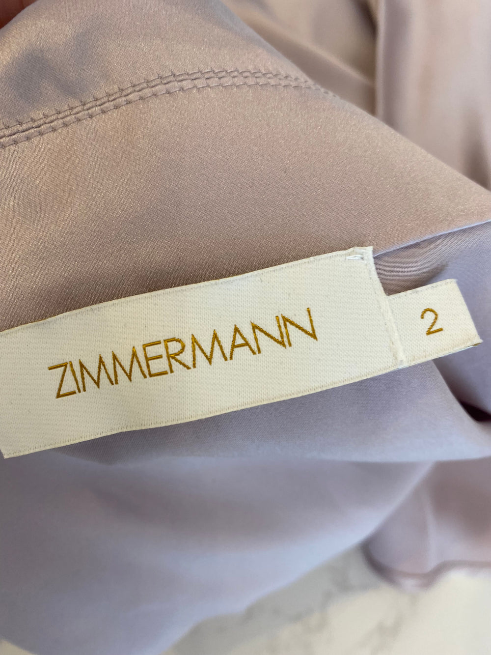 Pre Loved Zimmerman Lilac Silk Wrap midi Dress Size 2 UK12 (excellent)