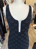 Pre Loved Gucci GG Navy Logo Knit Dress Size S (excellent)