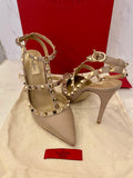 Pre Loved Valentino Garavani Rock Stud Nude Heels UK 8