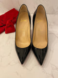 Pre Loved Christian Louboutin Black Patent Heels uk4 **reserved IL**