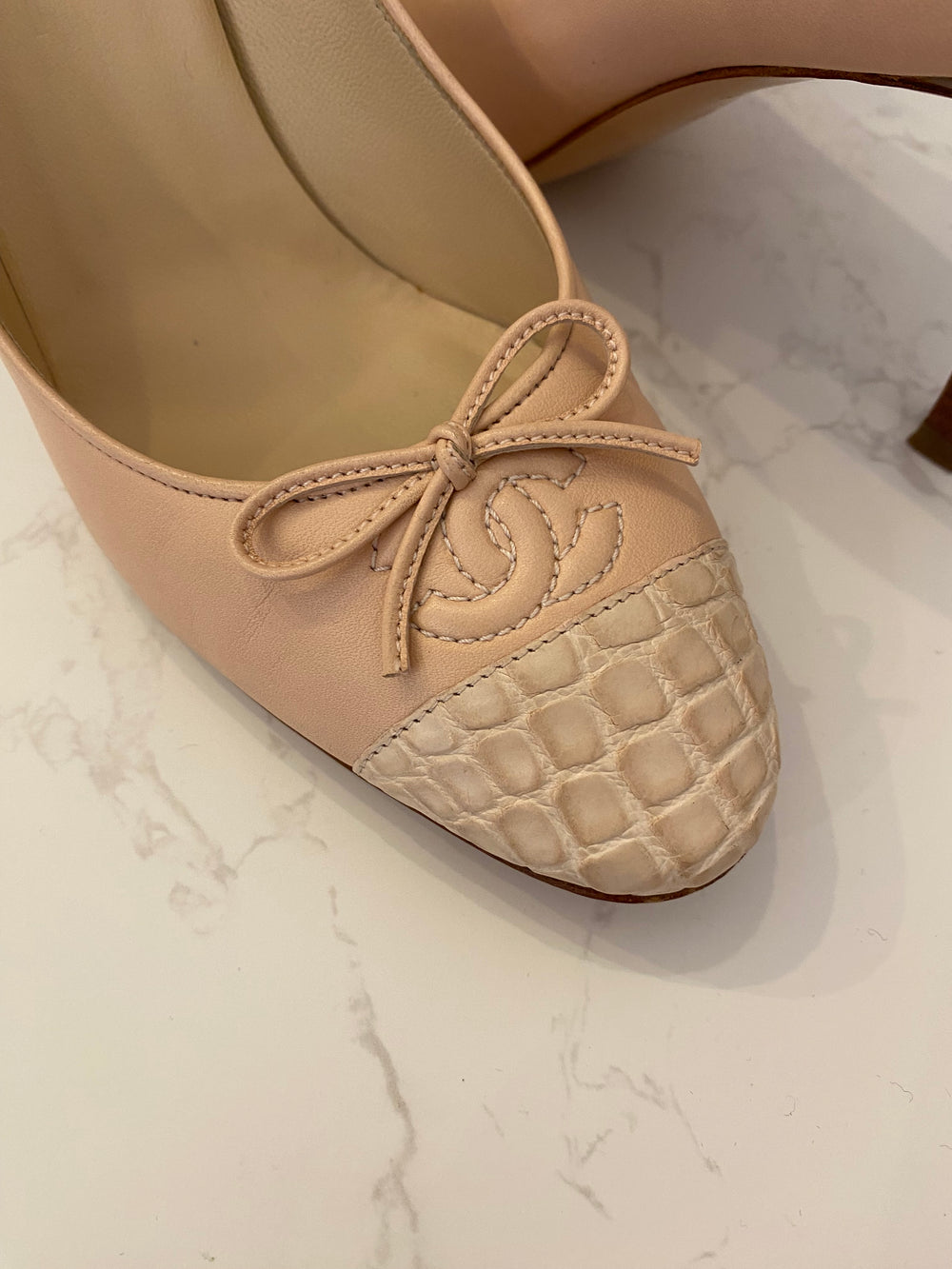 Pre Loved Chanel Ballet Pink Heels UK4