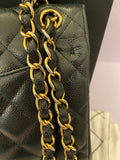 Pre Loved Chanel Double Flap Jumbo in Black Caviar Leather 2015