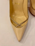 Pre Loved Christian Louboutin Glitter Princess 100 Heels  in Nude uk4.5