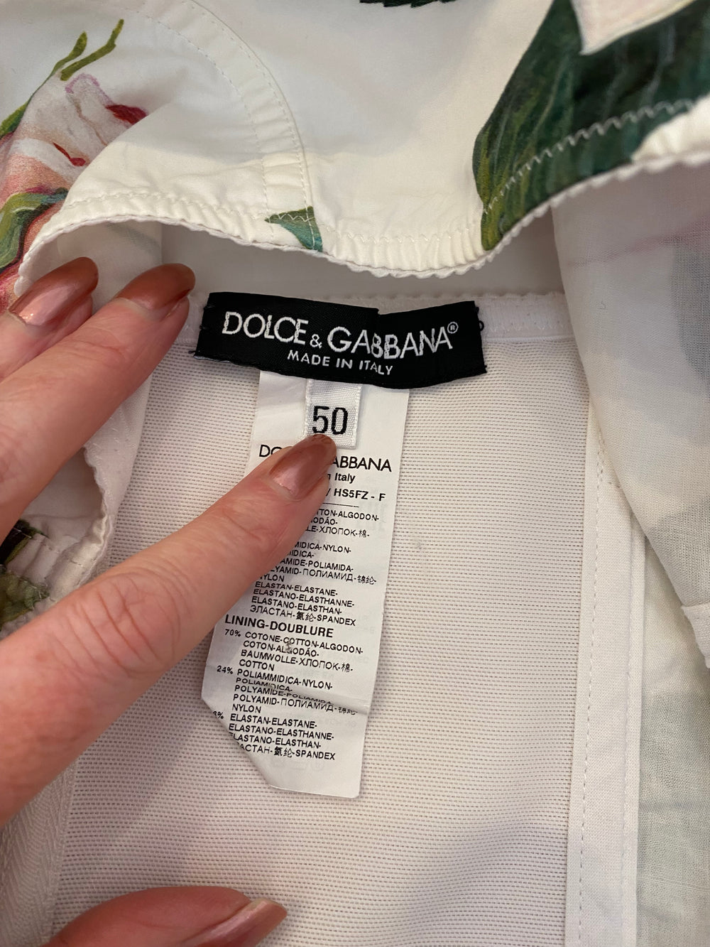 Pre Loved Dolce & Gabbana Cream & Pink Cotton Bra Style Top Size 50 uk16-18