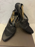Pre Loved Bottega Veneta Black Mesh Heels size UK 7 New