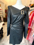 Pre Loved Jitrois Black Leather Dress Fr38 uk10