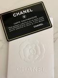 Pre Loved Chanel Deauville Tote Bag Leather Handles & Fabric & Chain Straps
