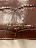 Pre Loved Aspinal of London Embossed Brown Leather Bucket Bag (as new)