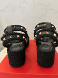 Pre Loved Valentino Garavani black rockstud flatforms UK 5
