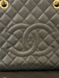 Pre Loved Chanel GST Grand Shopper Tote in Black Cavier Leather - Excellent