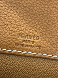 Pre Loved Hermes Kelly Depeches 25 pouch  in Gold Leather with Palladium Hardware