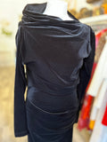 Pre Loved Vivienne Westwood Black Velvet Asymmetric Dress