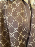 Pre Loved Gucci Brown/Beige Wool Scarf (excellent)