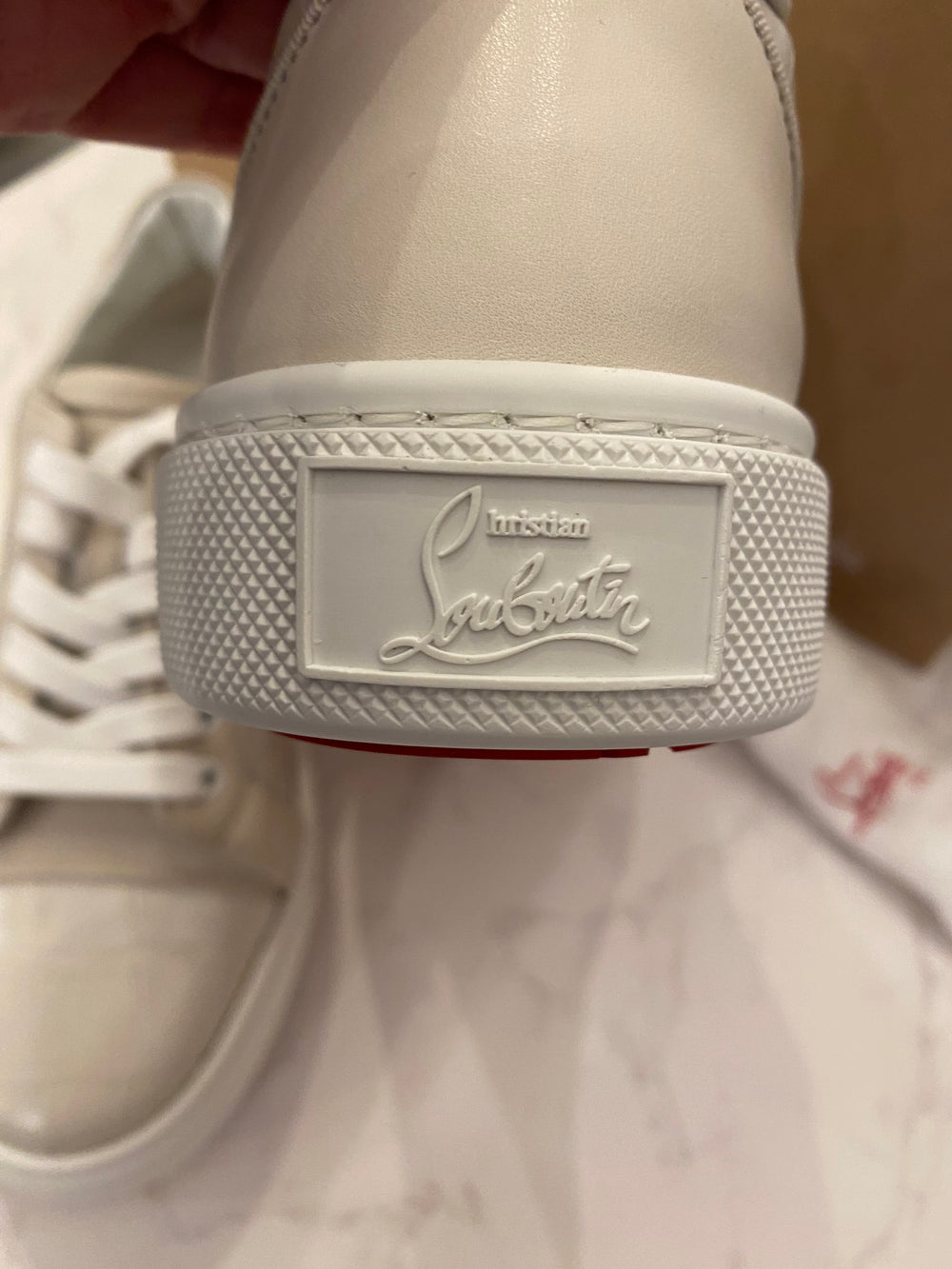 Pre Loved Christian Louboutin Vierissima Orlato Sneakers Cream UK 6 (new)