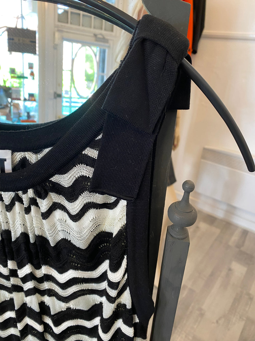 Pre Loved Missoni Chevron Black & White Strap Cotton Knit Dress IT 46 (fits uk10) NEW