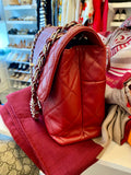 Chanel The Business Flap in Red Calfskin with Silver Hardware