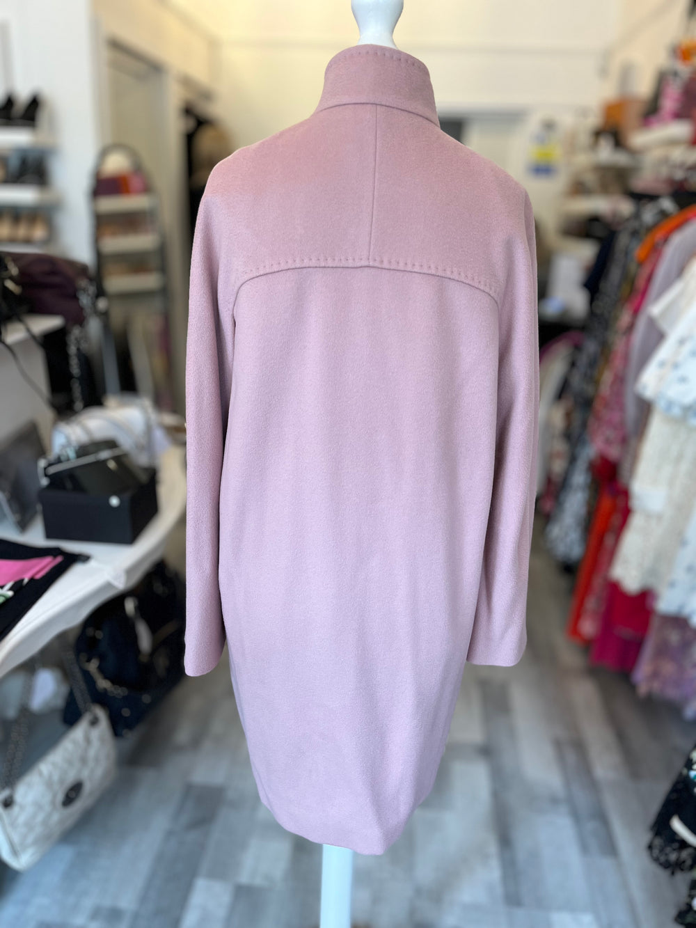 Pre Loved Max Mara Dusky Pink Wool Coat UK 12