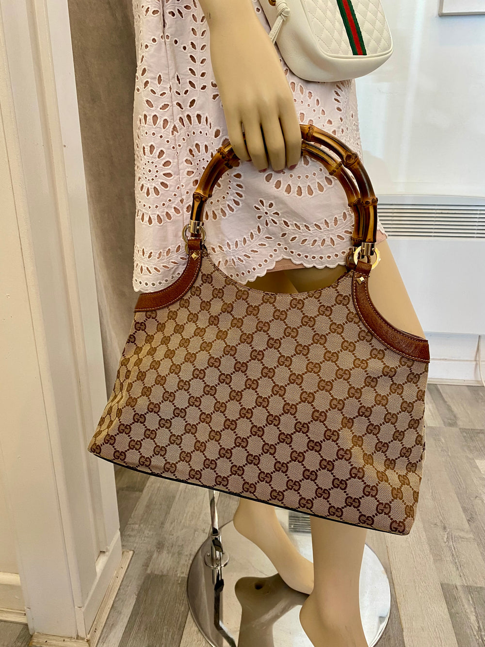 Pre Loved Vintage Gucci Bamboo GG Shopper