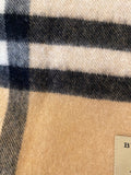 Pre Loved Burberry Cashmere Giant Beige Check Scarf (excellent)