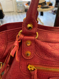 Balenciaga Medium City Handbag in Cranberry