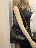 Pre Loved Chanel 22 in Black Shiny Calf Leather (new)