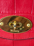 Pre Loved Mulberry Small Darley in Red Croc style Leather