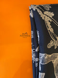 Hermes Alphabet III Black & Ecru 90cm Silk Scarf