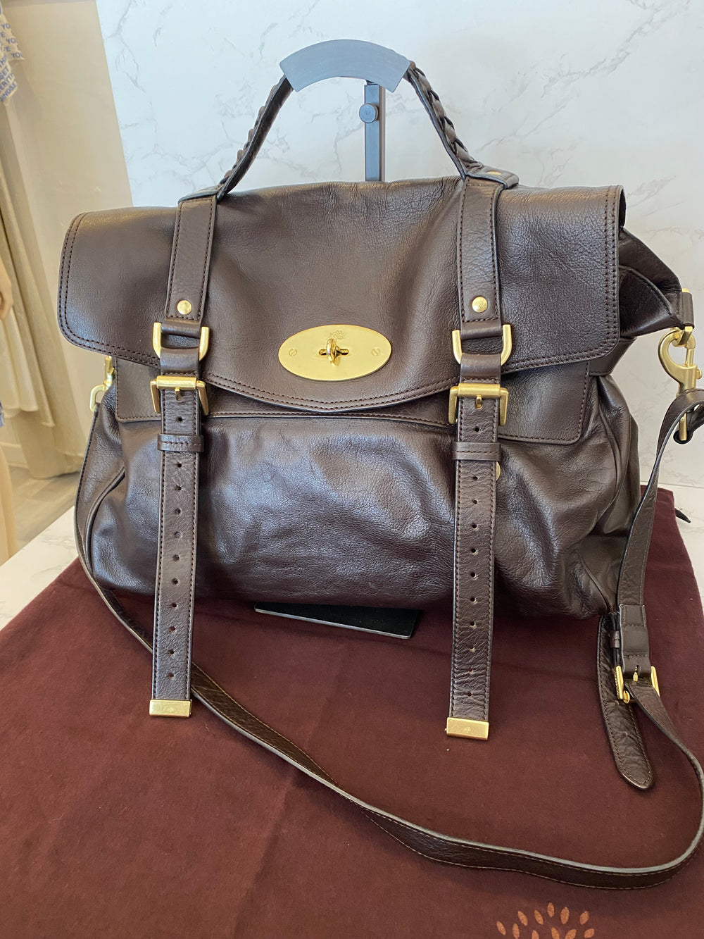 Pre Loved Mulberry Alexa in Chocolate Brown