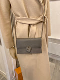 Pre Loved Gucci Interlocking Leather Wallet on Chain in Dollar Grey (excellent)