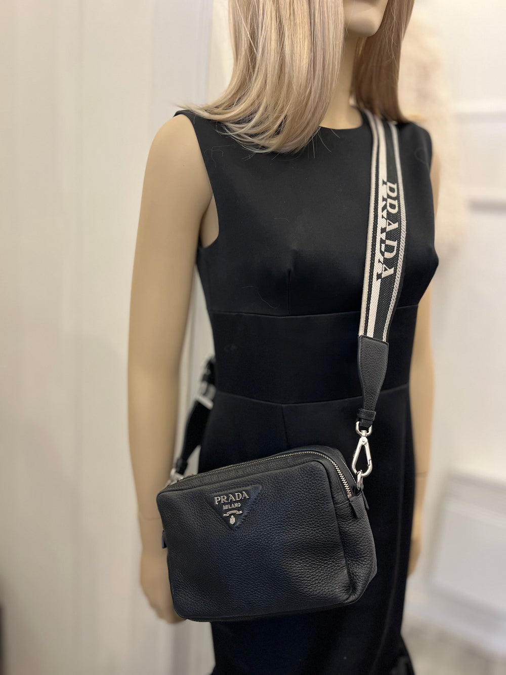 Pre Loved Prada Crossbody in Black with 2 Straps (excellent)