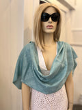 Pre Loved Mulberry Silk & Cotton Tree Logo Scarf (excellent)
