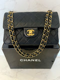 Pre Loved Chanel Vintage Classic Lambskin Double Flap Bag 22ct Gold Plated Hardware