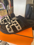 Pre Loved Hermes Chypre sandals black & beige  - UK 6 - New