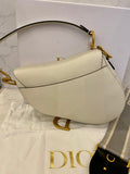 Pre Loved Christian Dior Latte Saddle Bag with Logo Web Strap  (excellent)