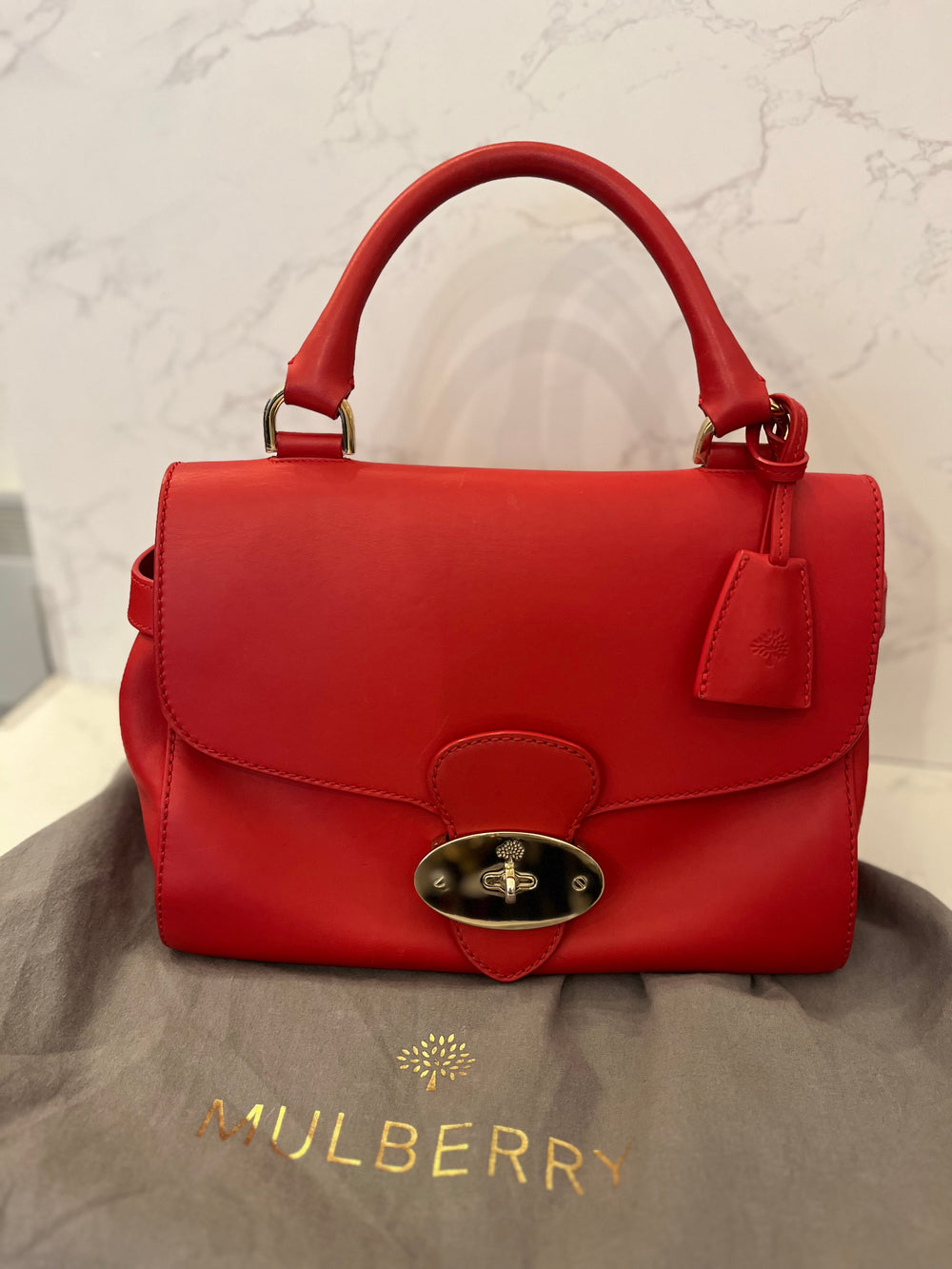 Pre Loved Mulberry Primrose in Poppy Red Calf Leather