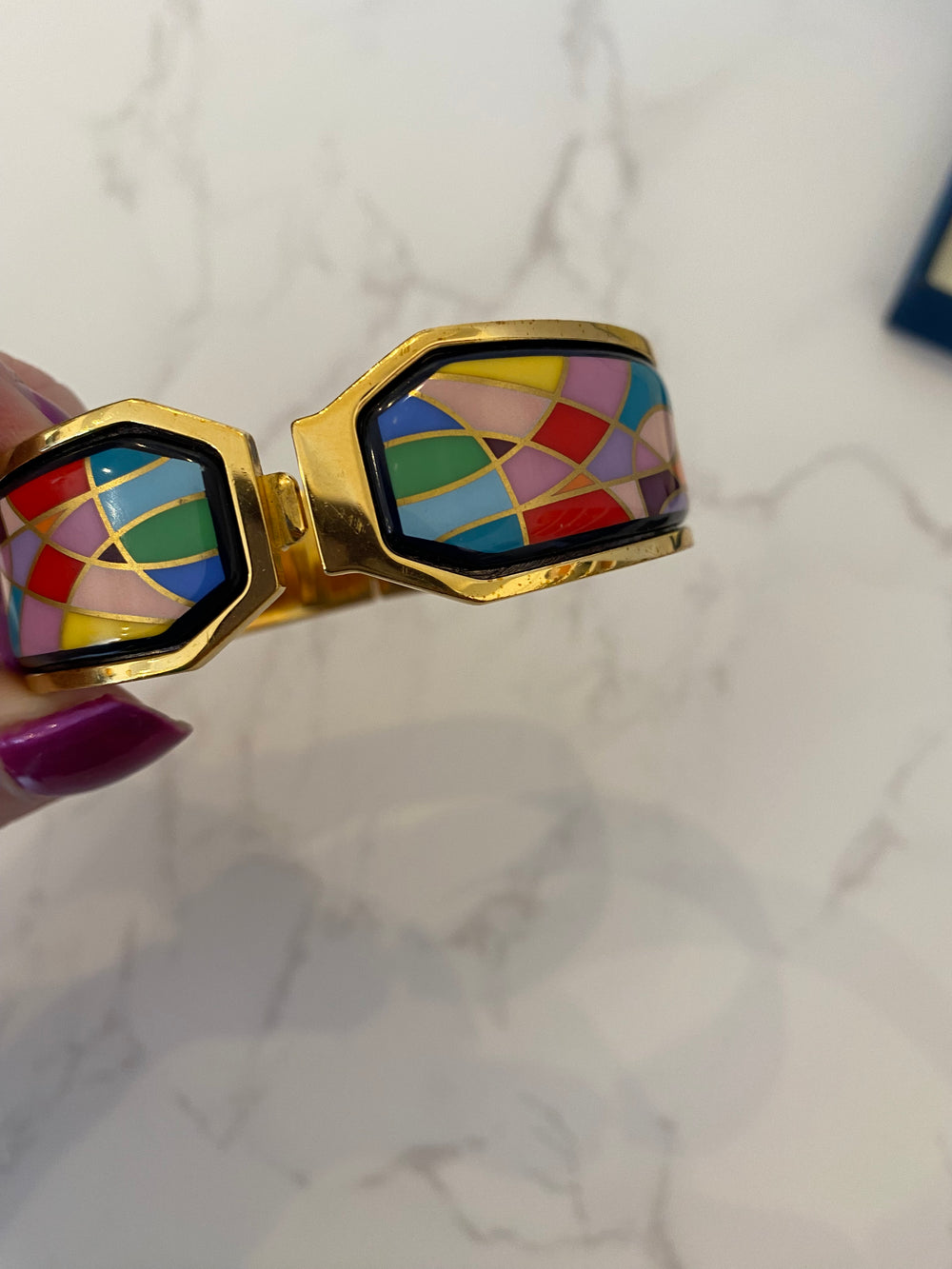 Pre Loved Frey Wille Multi Enamel Bangle M