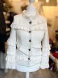 Pre Loved Chanel Ivory Boucle Jacket size 36 uk8