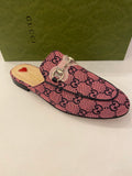 Pre Loved Gucci Princetown Pink Canvas GG Mules UK3 (new)