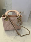 Pre Loved Lady Dior Mini Handbag in Powder Pink with Diamantés (new)