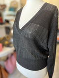 Pre Loved Saint Laurent Black V-Neck Sparkle Sweater