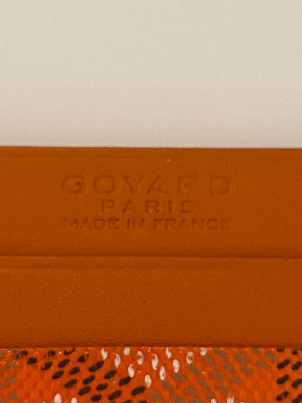 Pre Loved Goyard Saint-Sulpice Card Wallet in Orange - excellent