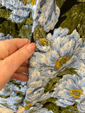 Pre Loved Escada Textured Blue Floral  Dress and Coat Suit UK10 (excellent)